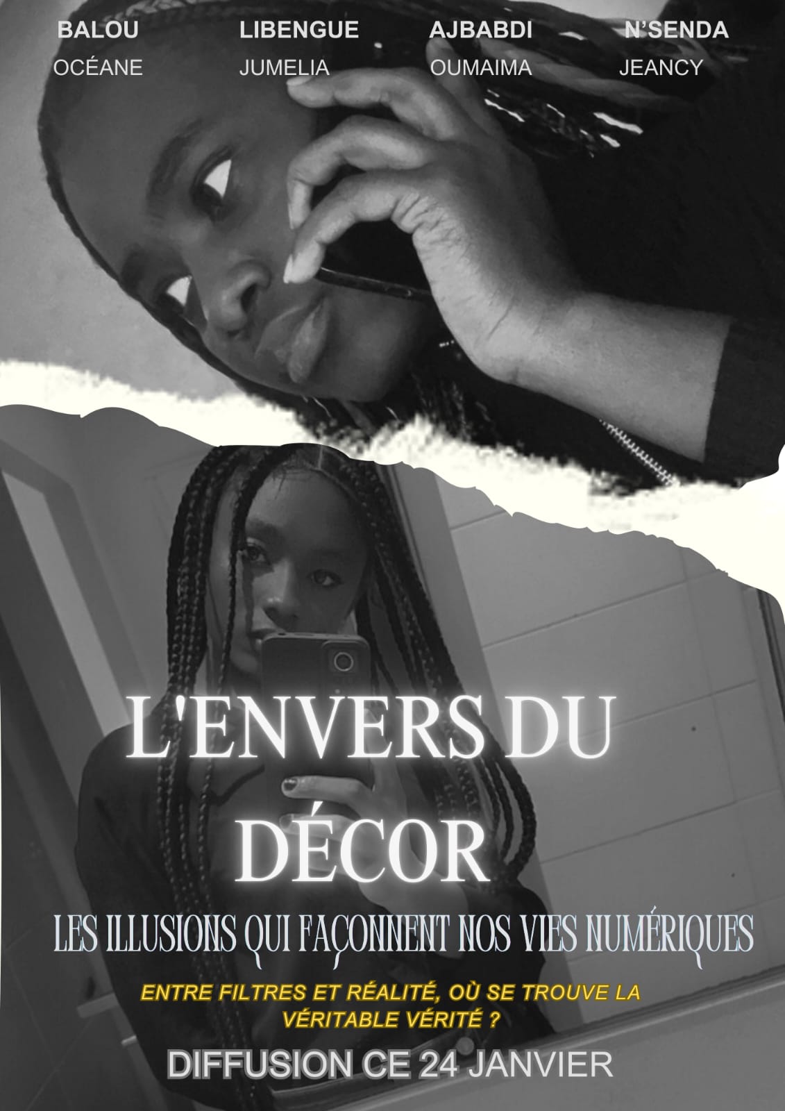 Affiche du projet audiovisuel 'L’envers du décor' – film étudiant