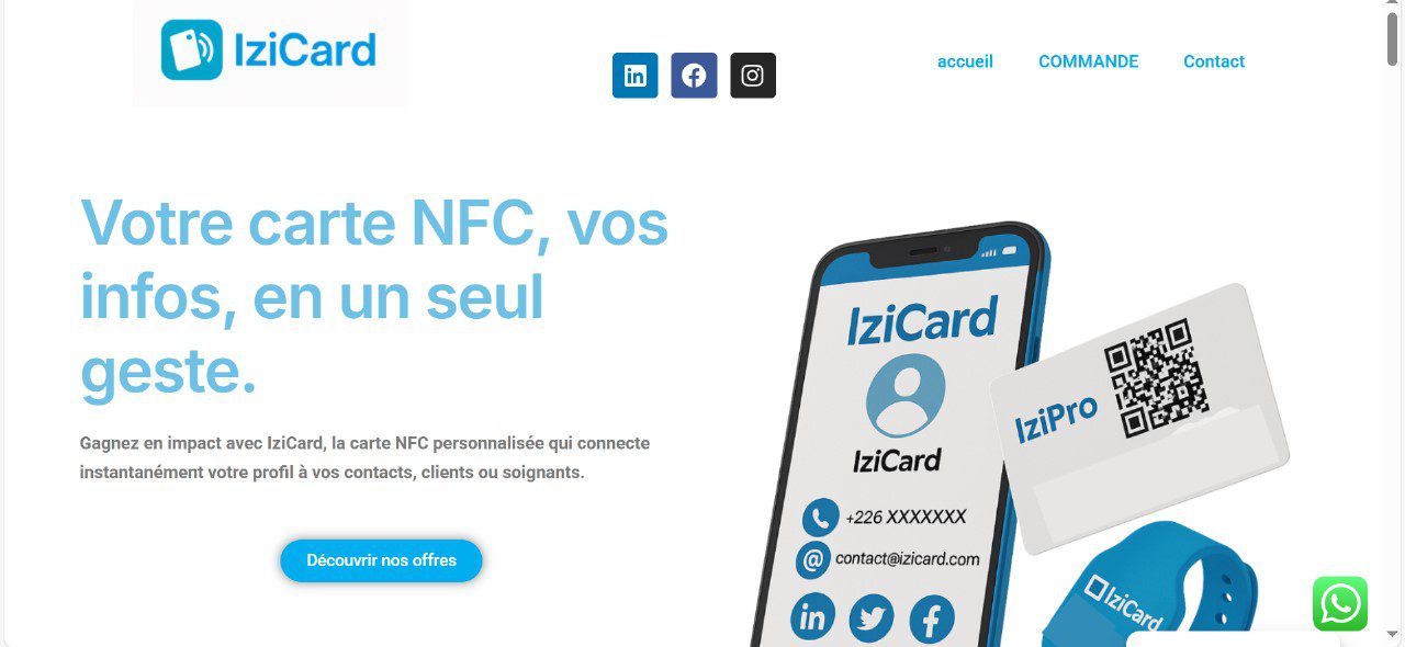 pooda samuel-IziCard – Carte NFC avec accès rapide aux informations personnelles
